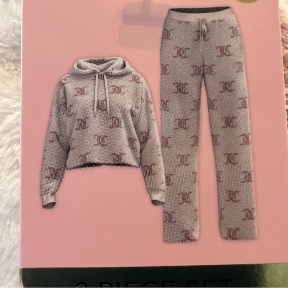 JUICY COUTURE LOGO FLEECE COZY PJ SET NWT - Picture 3 of 5